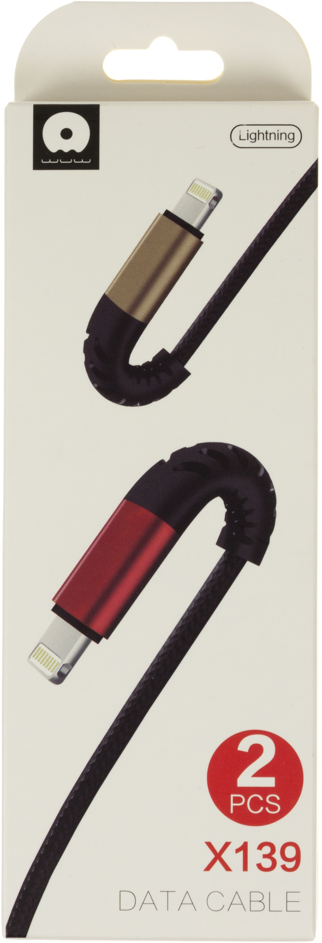 Набор кабелей WUW lightning 2 шт, USB black