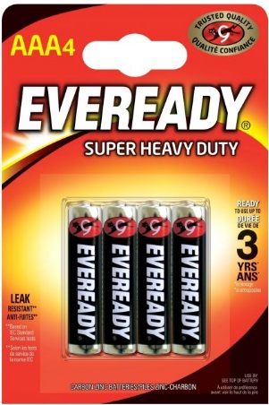 Батарейки Eveready Super Heavy Duty R-03 / блістер 4 шт