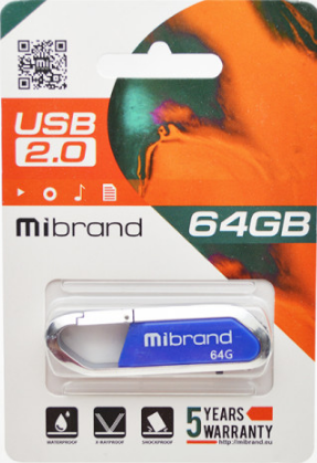 Флеш-пам'ять 64GB Aligator USB2.0 blue 0319