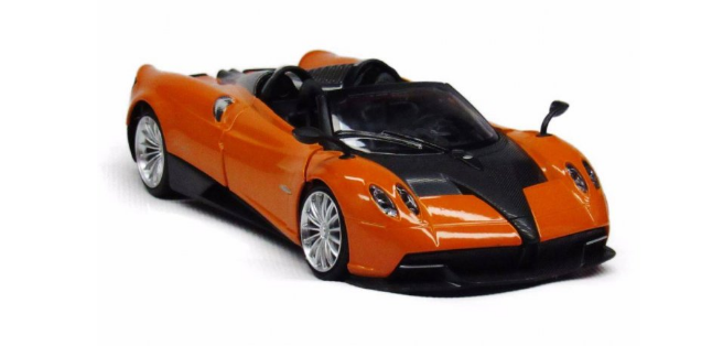 Машина металлическая Pagani Huayra Roadster, 1:24, на батарейке, светится, звук, открывается дверь, в коробке (A) КИ