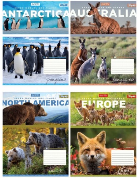 Зошит 60 аркушів лінія 1В Earth animal