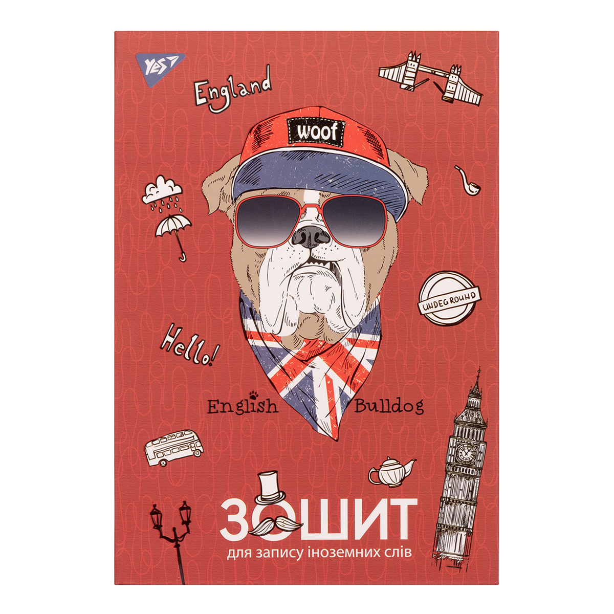 Зошит Словник з іноземної мови A5 80 аркушів Bulldog style