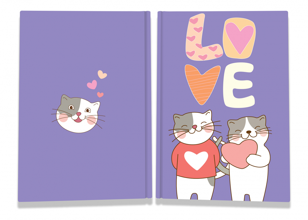 Блокнот A6 40 аркушів клітинка Sweet love note cats 4242