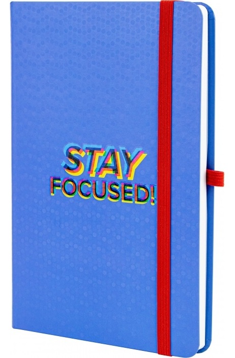 Діловий записник A5 128 аркушів лінія Stay Focused на резинці