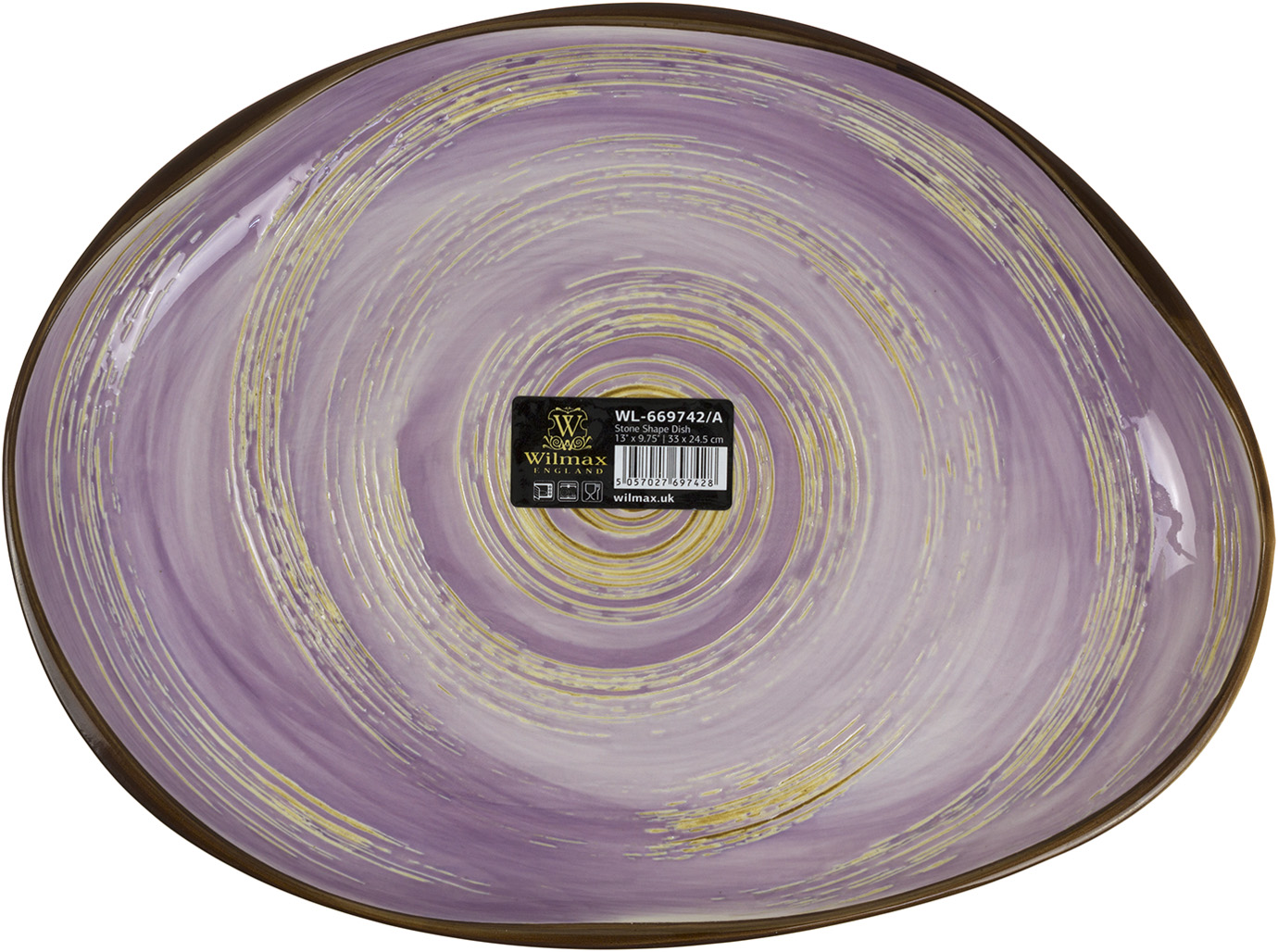 Блюдо керамічне Spiral Lavander 33×24,5 см