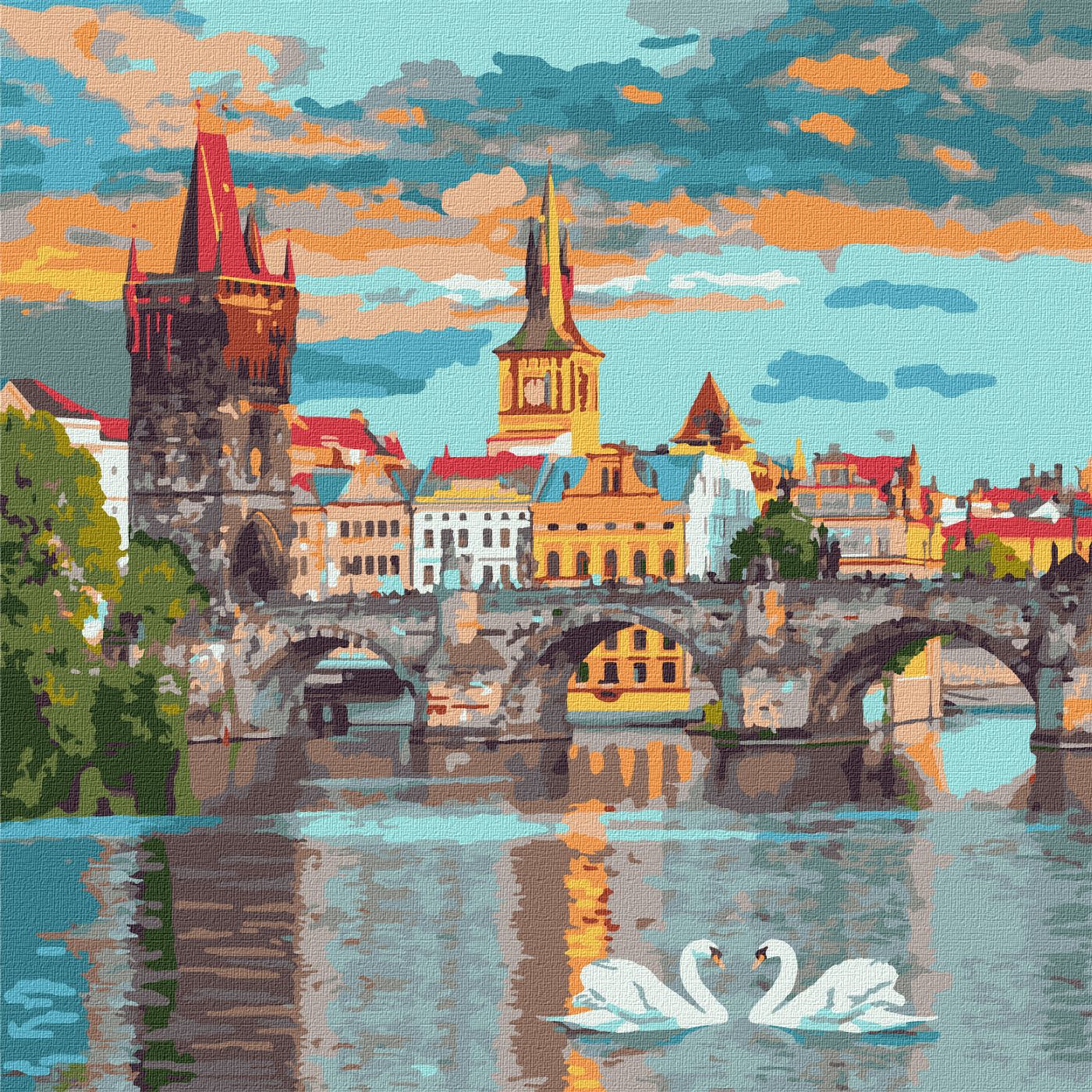 Картини по номерах акрил Вечірня Прага 40×40 см