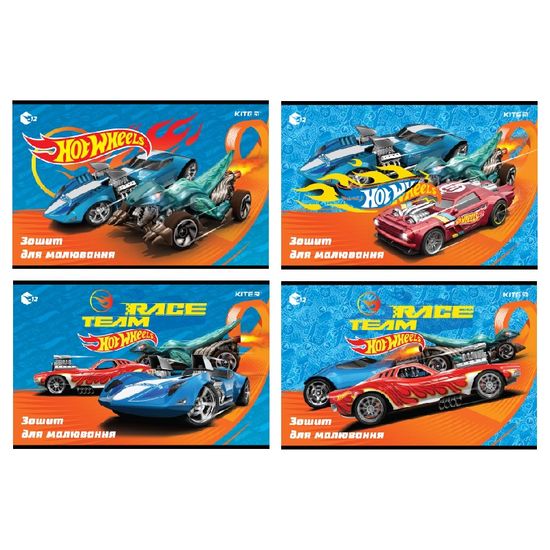 Зошит для малювання на скобі 12/100 A4 Hot Wheels гібрид лак УФ