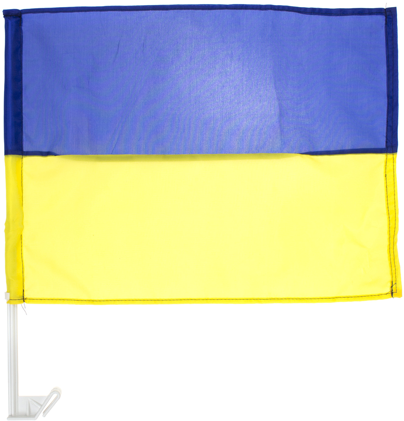 Прапор України для автомобіля зі штоком, подвійний шов 30×45 см