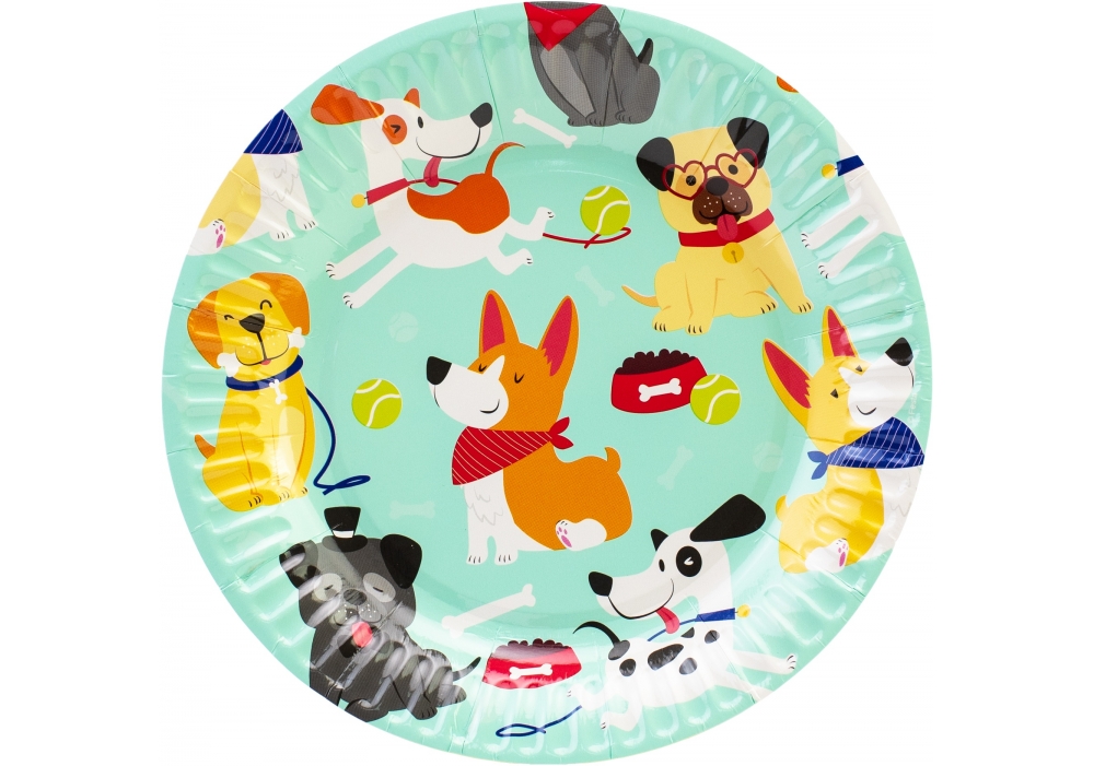 Набор тарелок бумажных Happy Dogs 6 шт 17.78 см