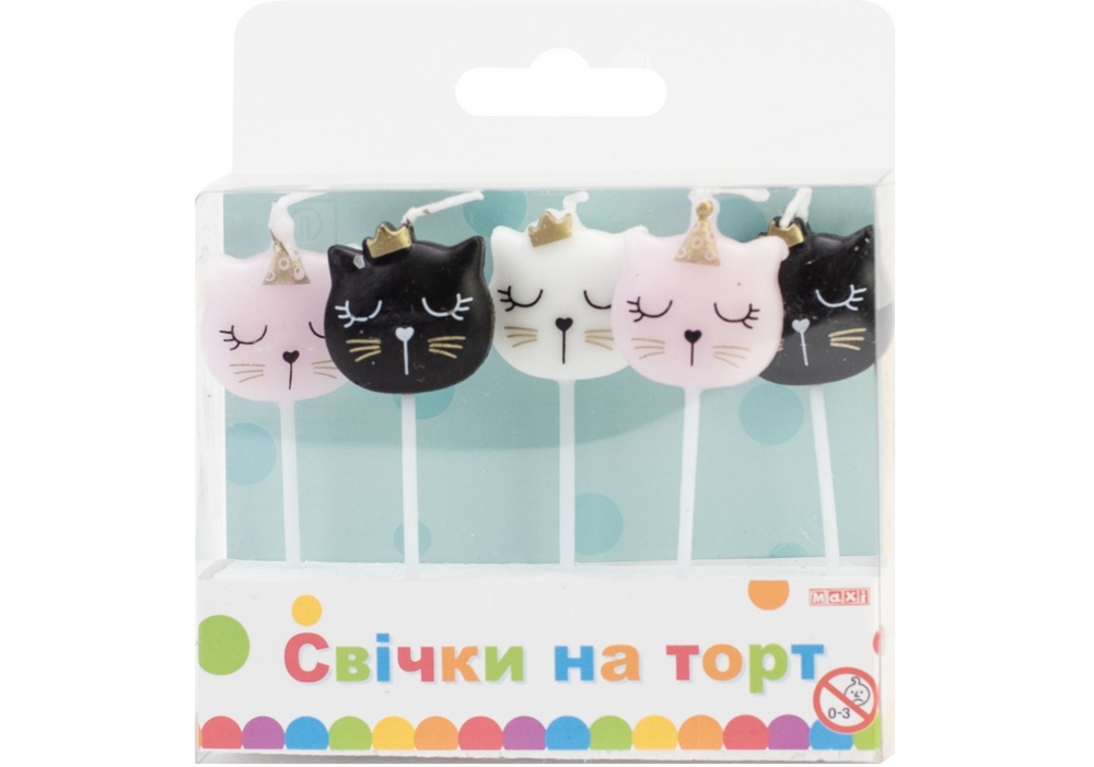 Набір свічок в торт Kittens 5 шт