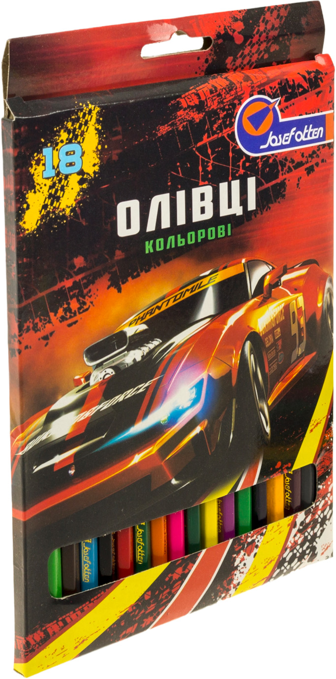 Олівці кольорові 18 кольорів Форсаж, картонна упаковка