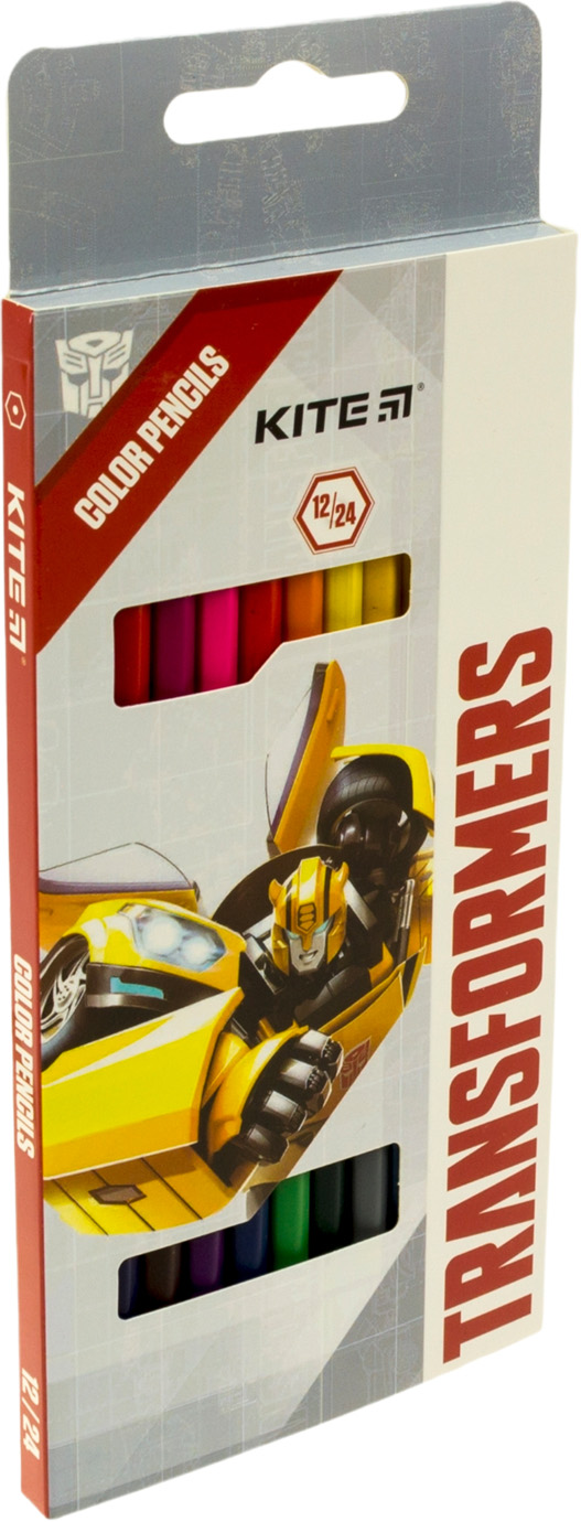 Олівці кольорові 12 кольорів Transformers двосторонні