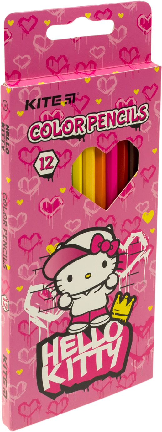Олівці кольорові 12 кольорів Hello Kitty