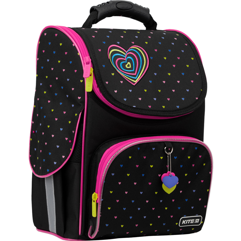 Ранець каркасний Education Hearts LED 1 відділення, 3 кишені