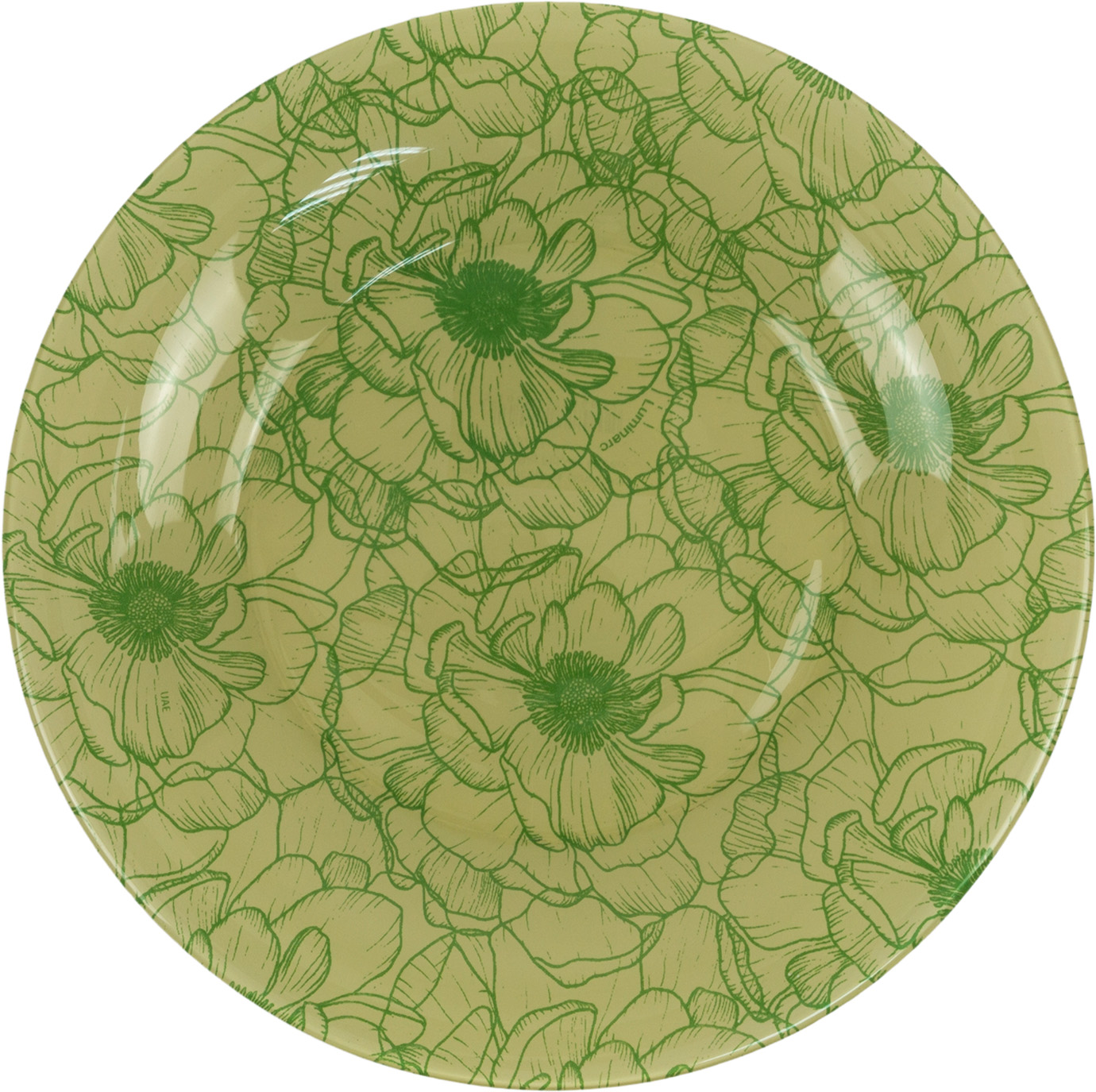 Тарілка десертна скло 19 см Big Flower Green