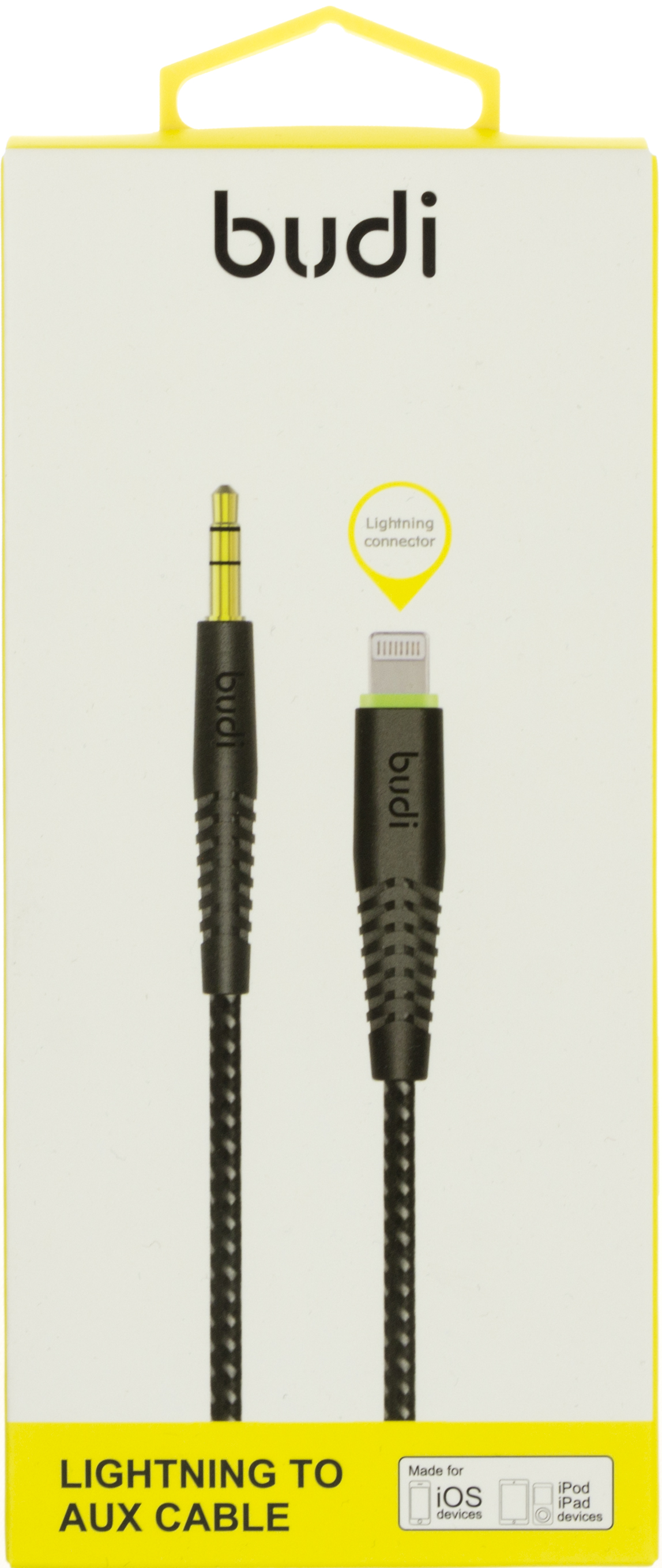 Кабель jack 3.5мм > lightning Budi 1.2 м black