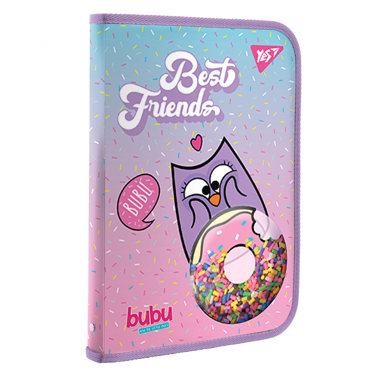 Папка А4 «Bubu» з бабл, пластикова на блискавці