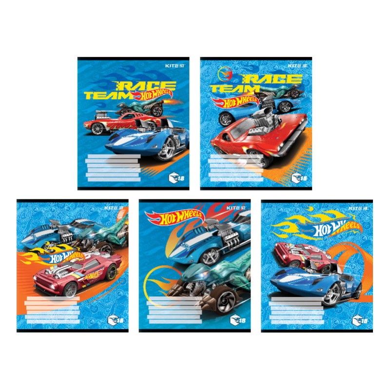 Зошит 18 аркушів лінія гібрид лак+УФ лак Hot Wheels