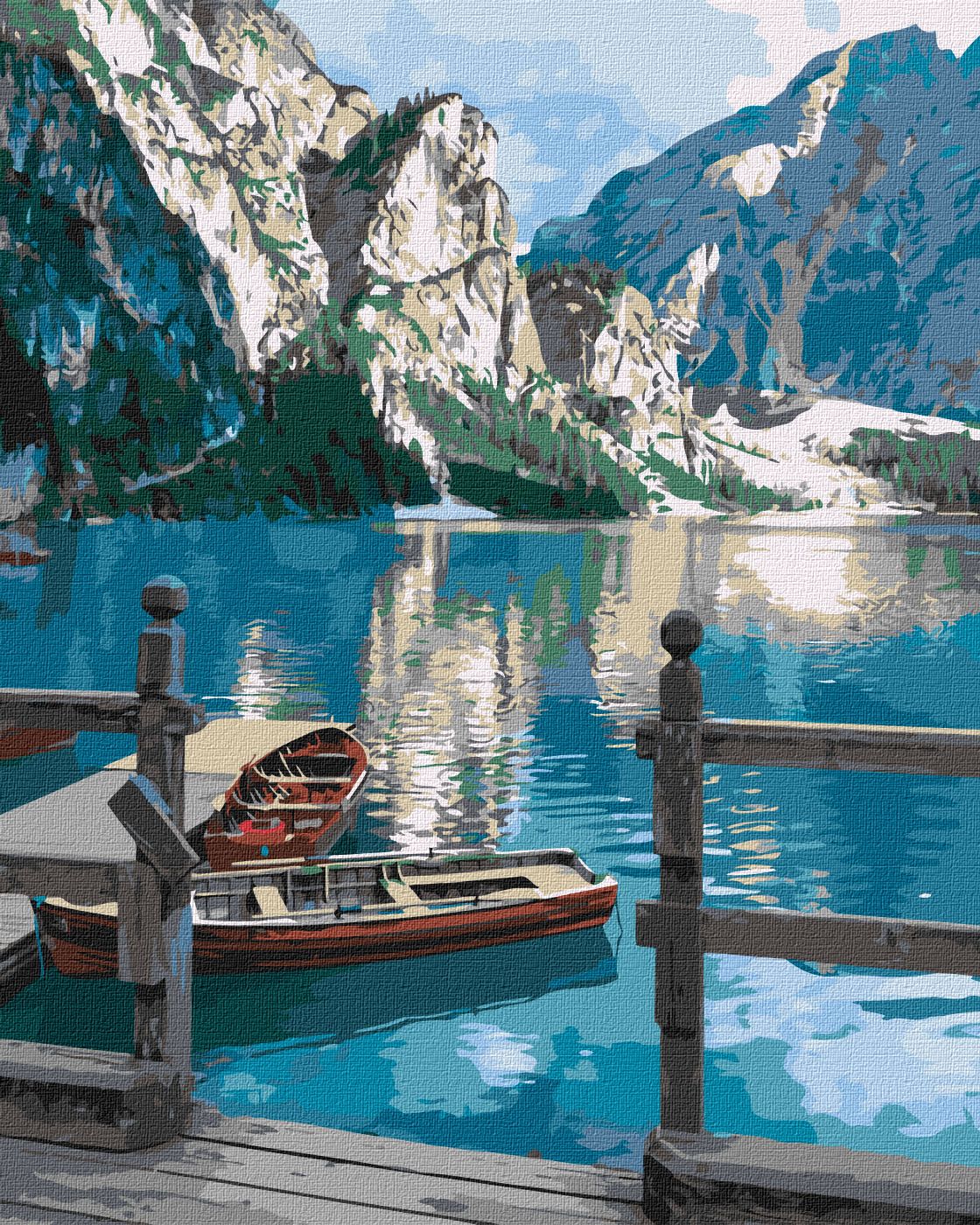 Картини по номерах акрил Морський пейзаж. Гірський спокій 40×50 см
