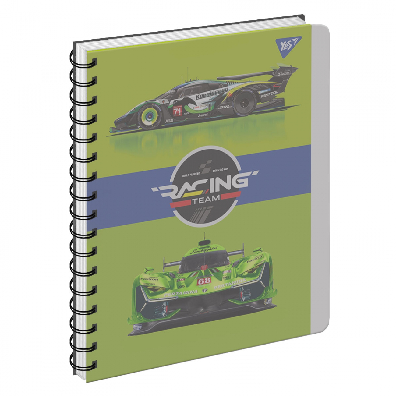 Блокнот на пружині A5 144 аркуші клітинка пластикова обкладинка Racing team