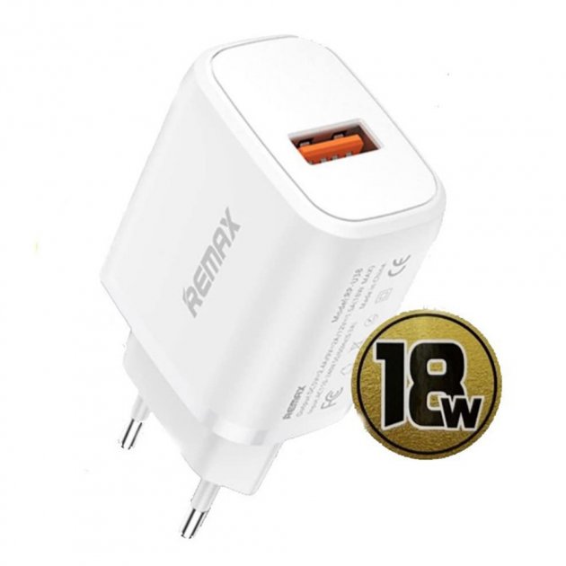 Зарядний пристрій швидка зарядка 3.0 1USB 3.0A 18w white