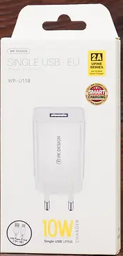 Зарядний пристрій WK Design 2в1 (adapter і cabel) 1USB 2.0A Type-C white