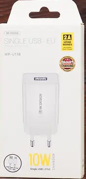 Зарядний пристрій WK Design 2в1 (adapter і cabel) 1USB 2.0A microUSB white