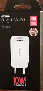 Зарядний пристрій WK Design 2в1 (adapter і cabel) 2USB 2.0A Type-C white