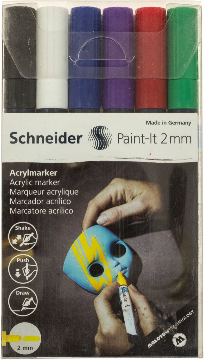 Набір маркерів акрилових Paint-it 310 2мм Wallet Set1 6 кольорів
