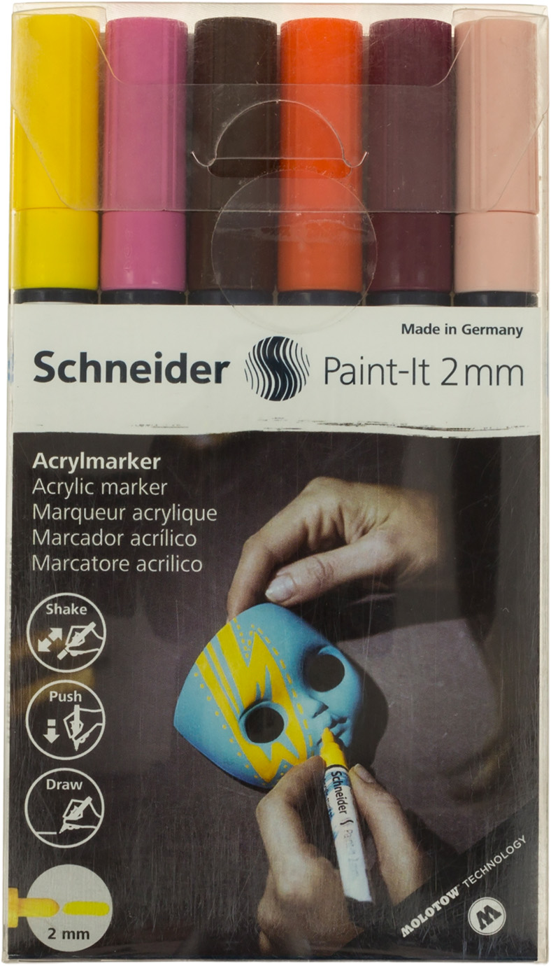 Набір маркерів акрилових Paint-it 310 2мм Wallet Set3 6 кольорів