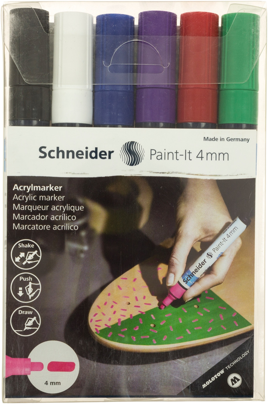 Набір маркерів акрилових Paint-it 320 4мм Wallet Set1 6 кольорів
