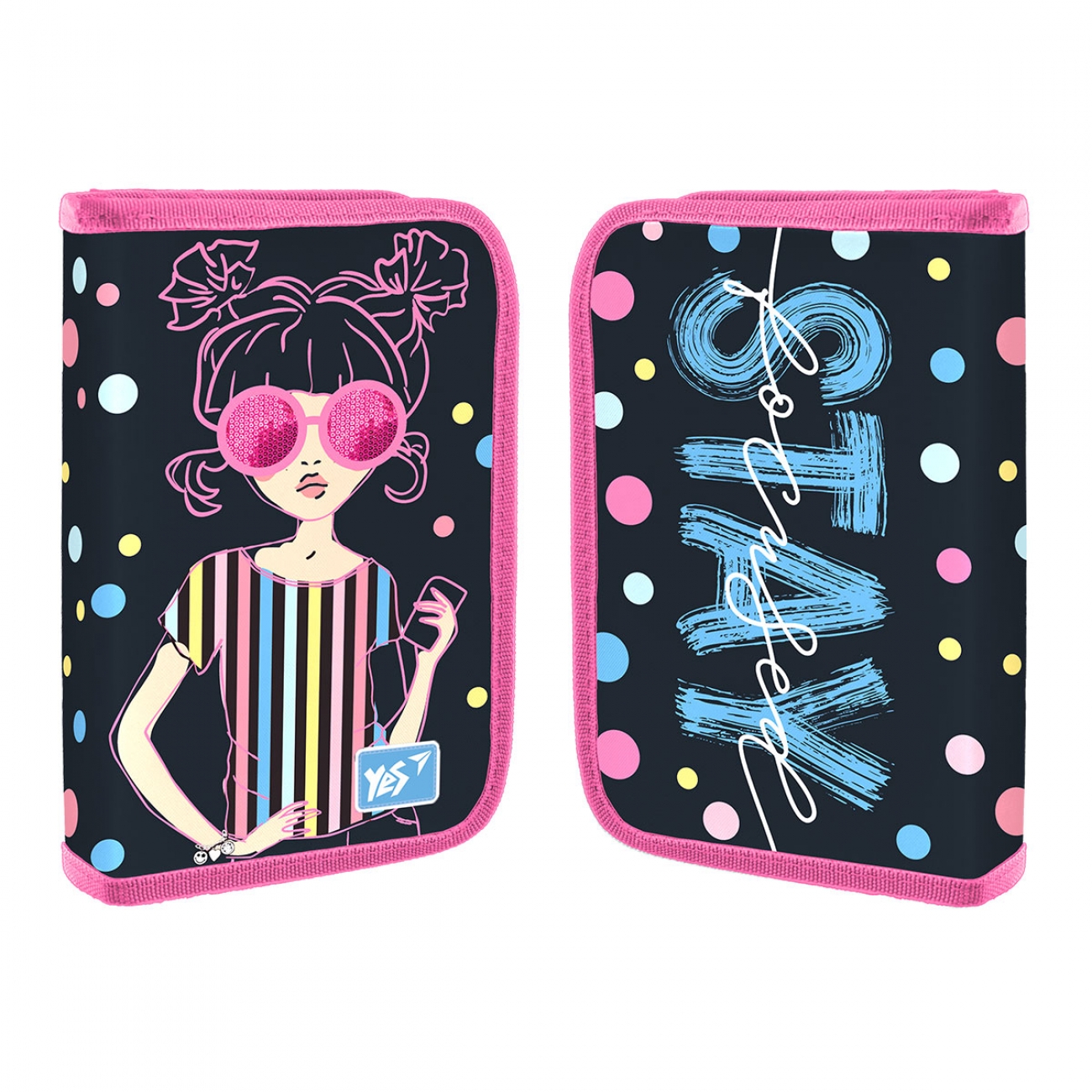 Пенал Girls style твердий, одинарний, 2 клапани