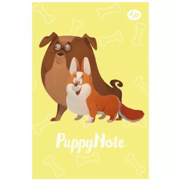 Блокнот A6 40 аркушів без ліновки mini Puppy Note yellow
