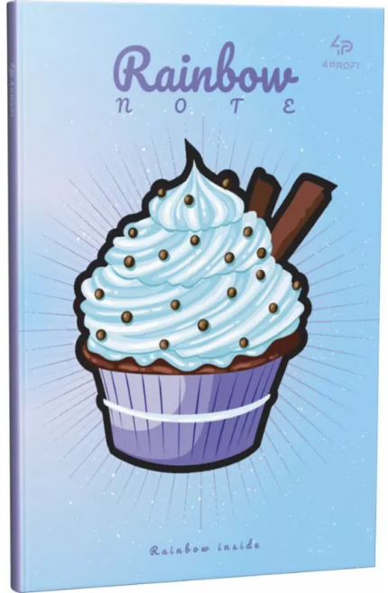 Блокнот A5 48 аркушів без ліновки Artbook Rainbow Cake blue