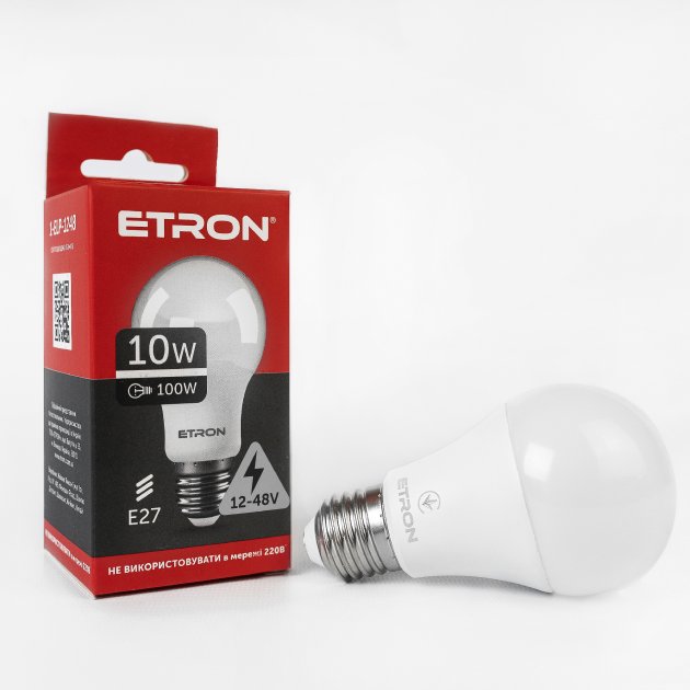 Лампа «Etron Light Power» LED 1-ELP-1248 A60 10Вт 12-48V 4200K Е27