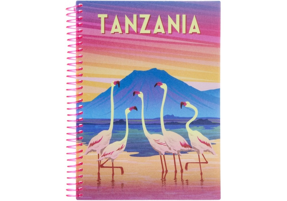 Блокнот пруж. А5 80 аркушів клітинка пластиковий Tanzania Travelling 06