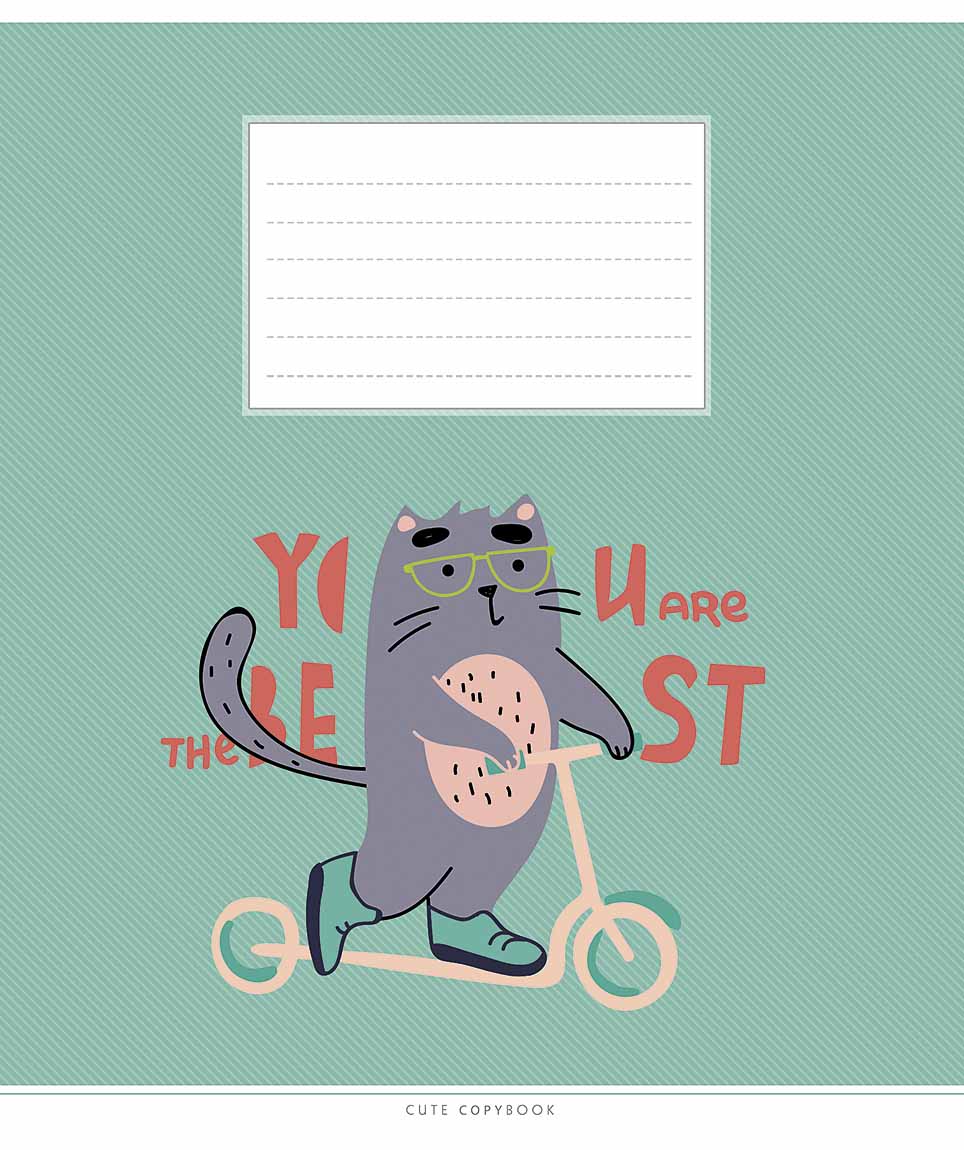 Зошит 12 аркушів коса лінія «Cute copybook» виб. УФ-лак