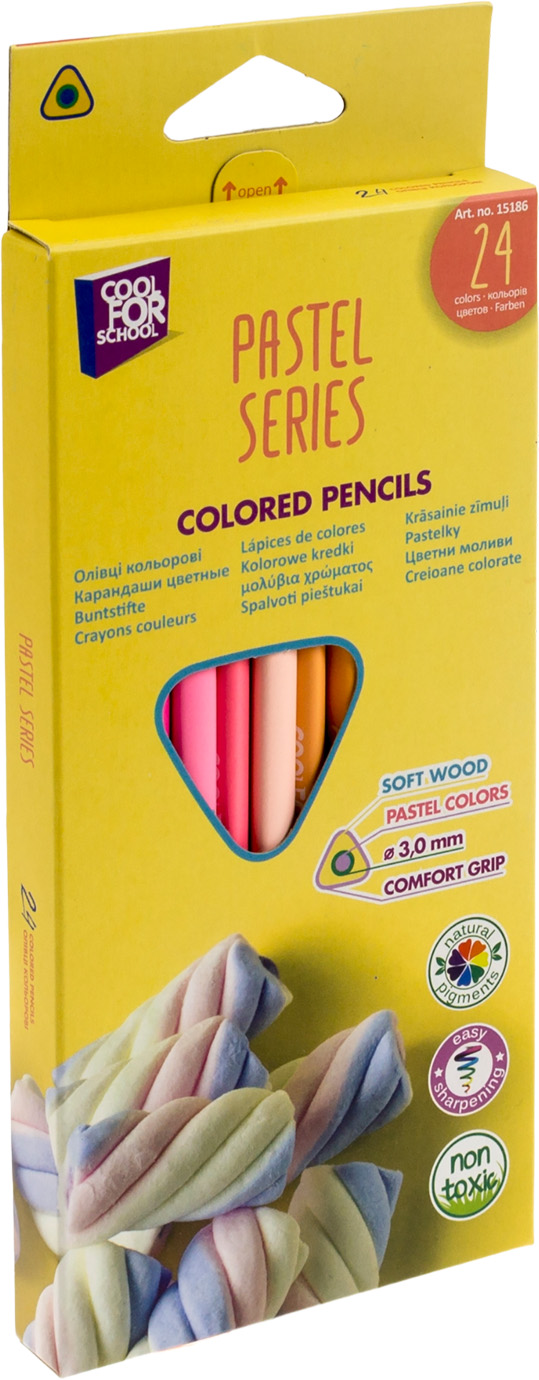 Олівці кольорові 24 кольори Premium Pastel тригранні