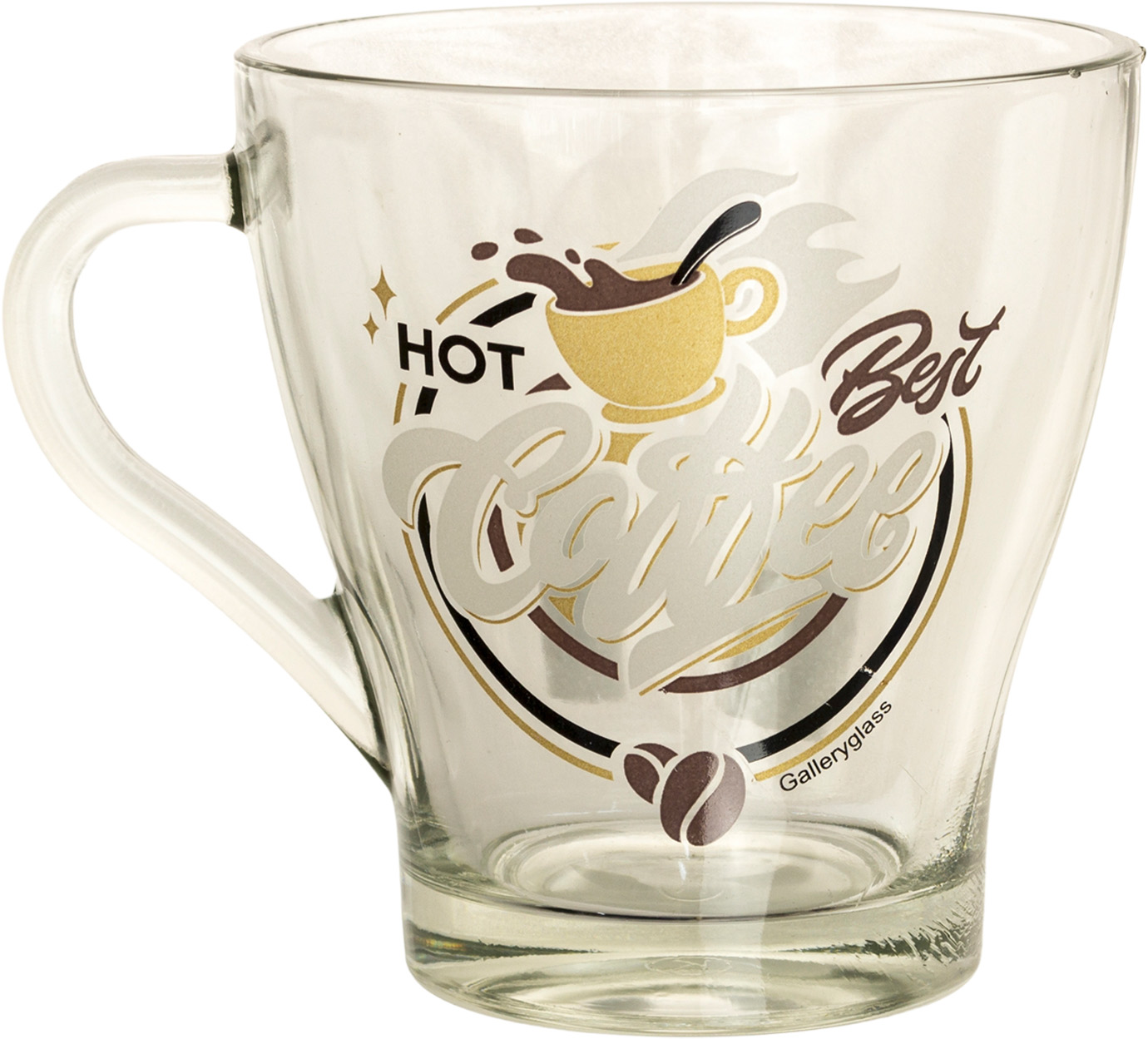 Чашка скло 280мл «Fresia» «Hot coffee»