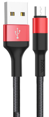 Кабель USB > microUSB X26 1м black/red
