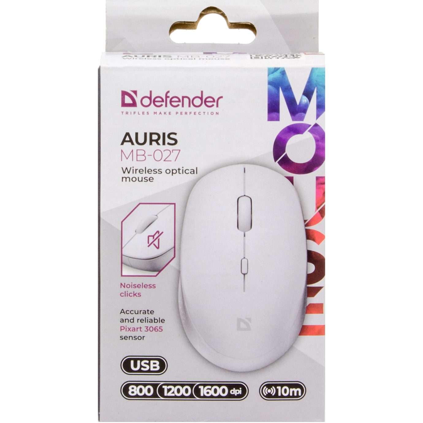 Мишка BT Auris MB-027 «безшумна» (1600dpi) white