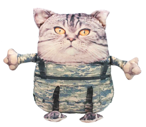 М'яка іграшка «Котик вітальний Захисник» 27×9×35