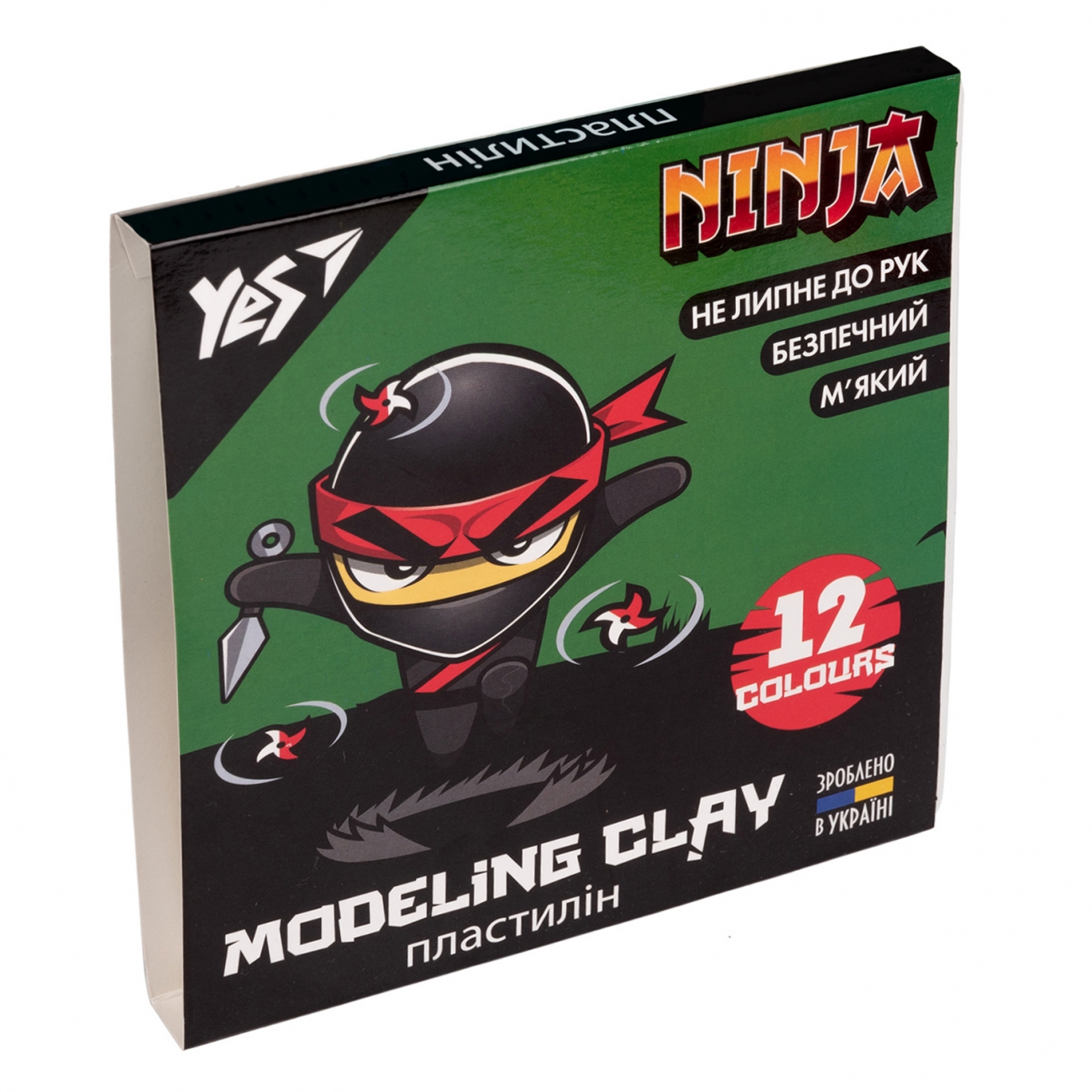 Пластилін Ninja 12 кольорів 240гр