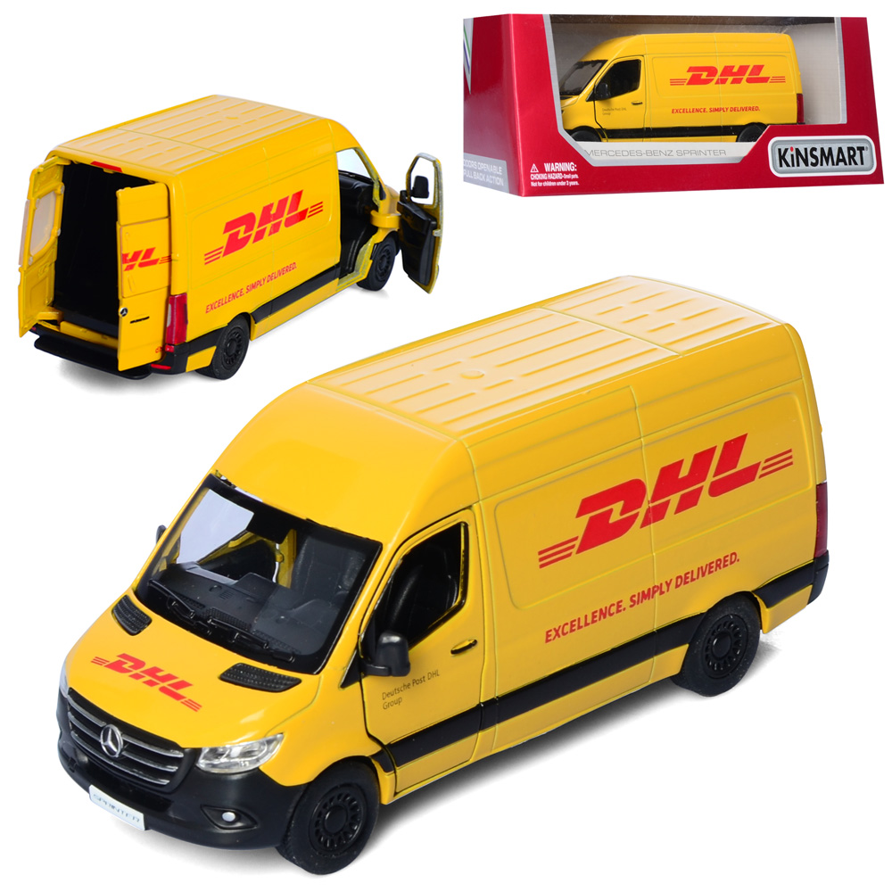 Машина металева Mercedes-Benz Sprinter DHL Edi, в коробці, 16×7×8см