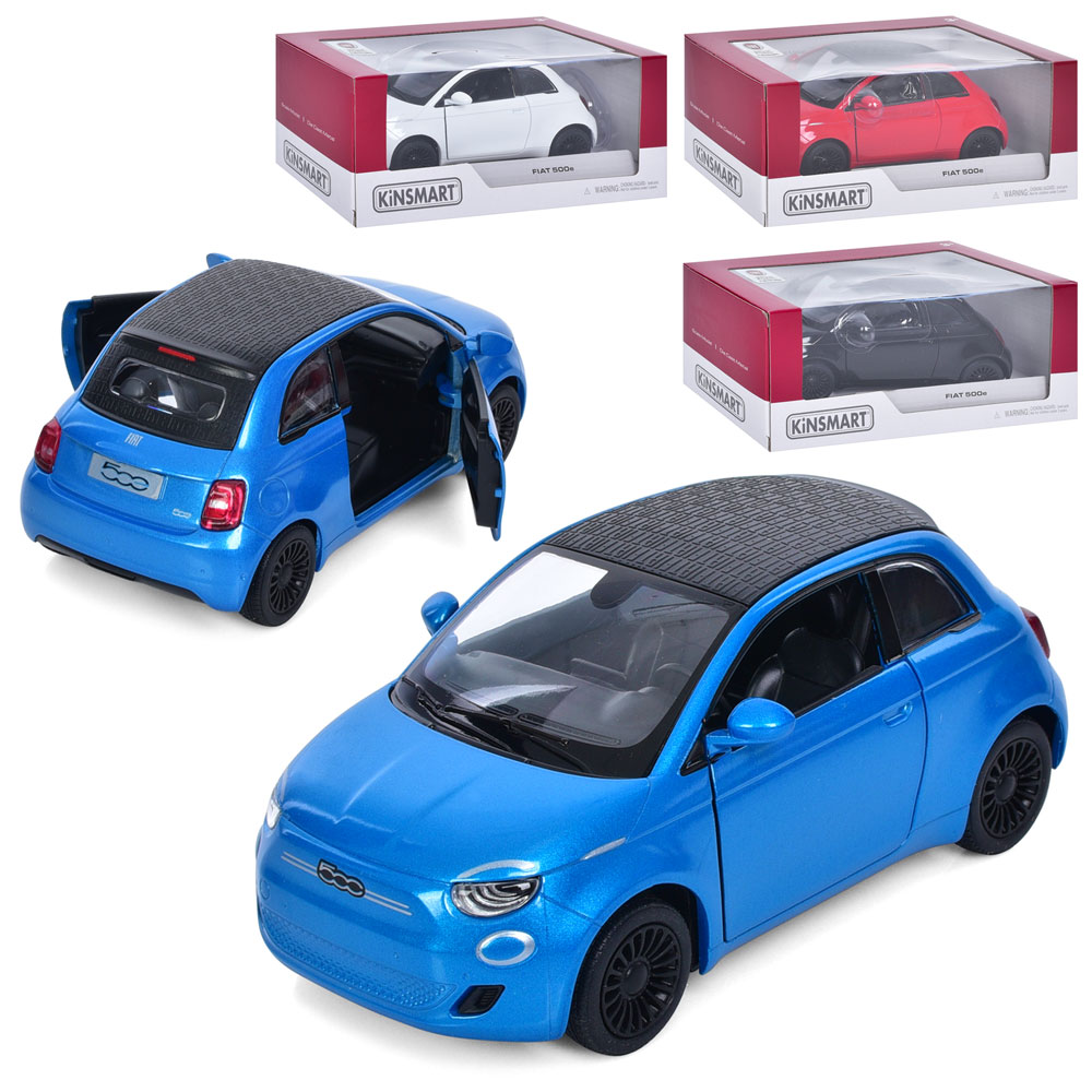 Машина інер-а металева Fiat 500E 2022,в коробці, 16×7,5×8см