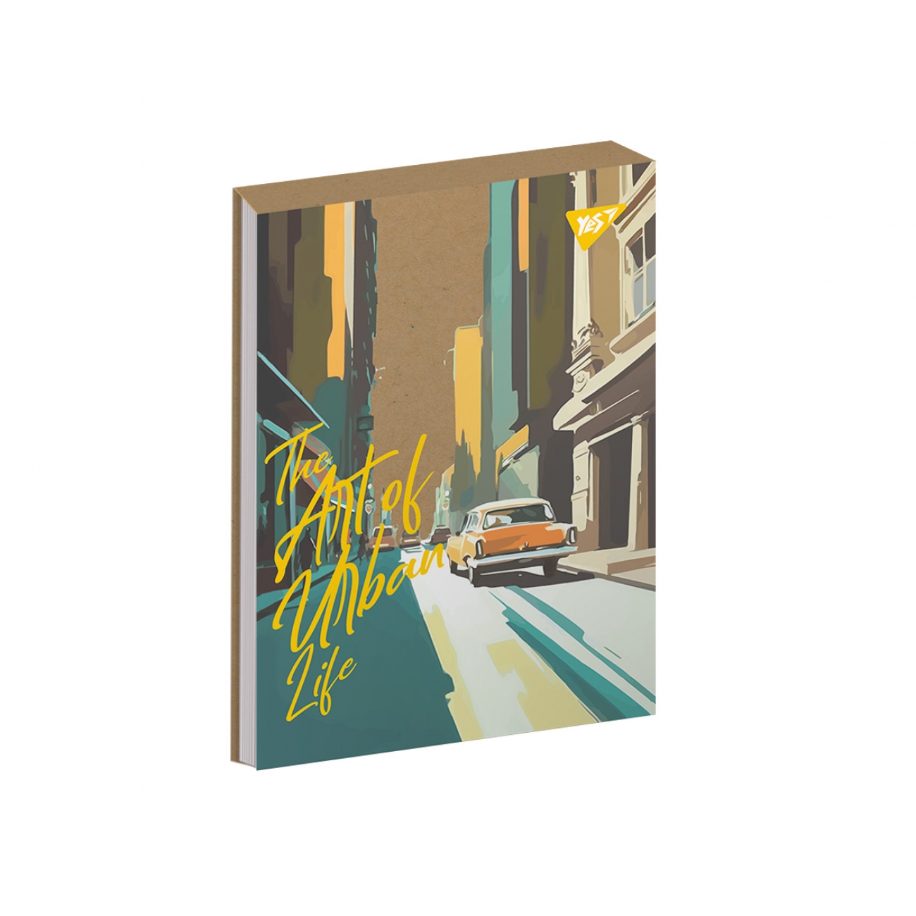 Блокнот А6 80 аркушів клітинка білила, крафт Cityscapes in color