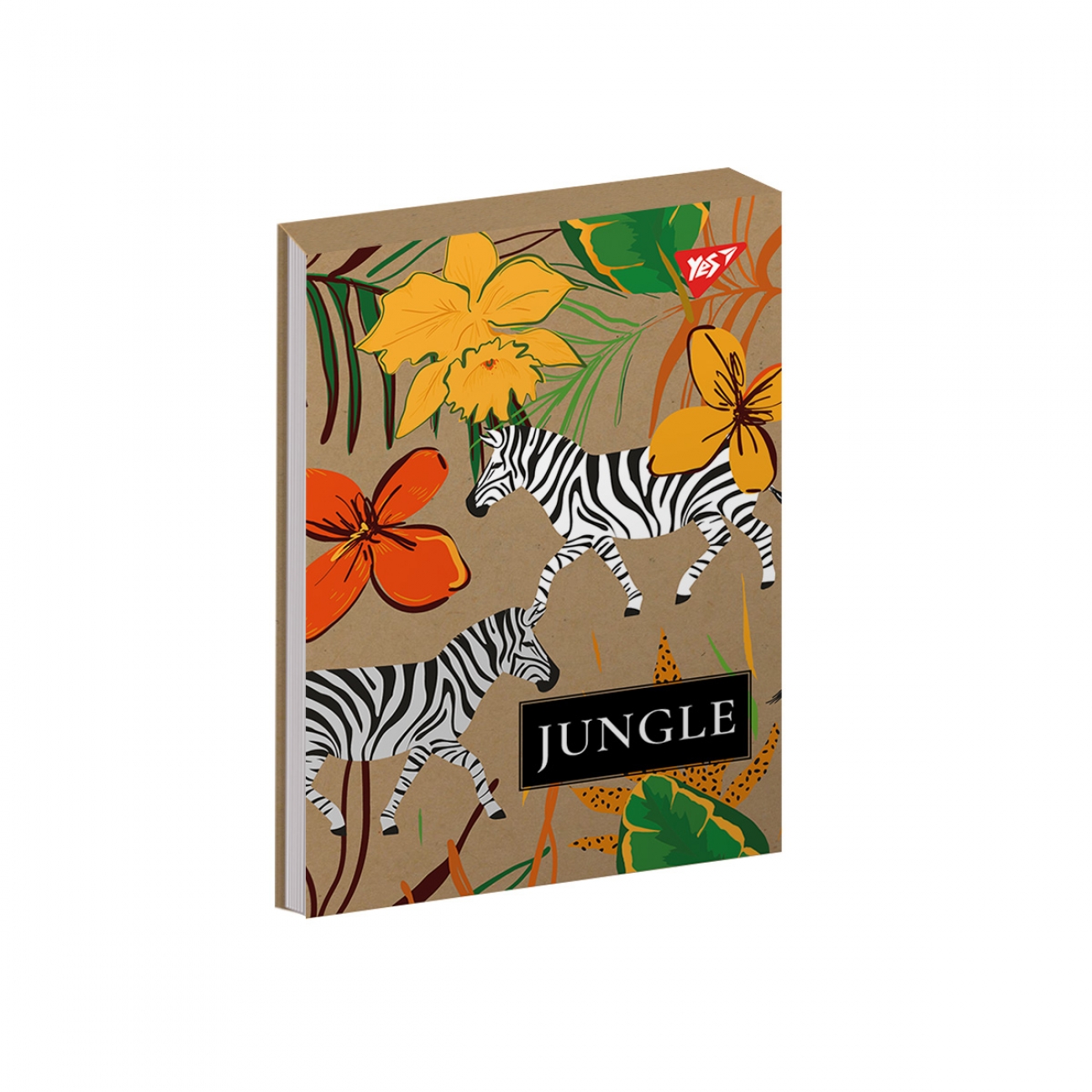 Блокнот А6 80 аркушів клітинка білила, крафт Jungle