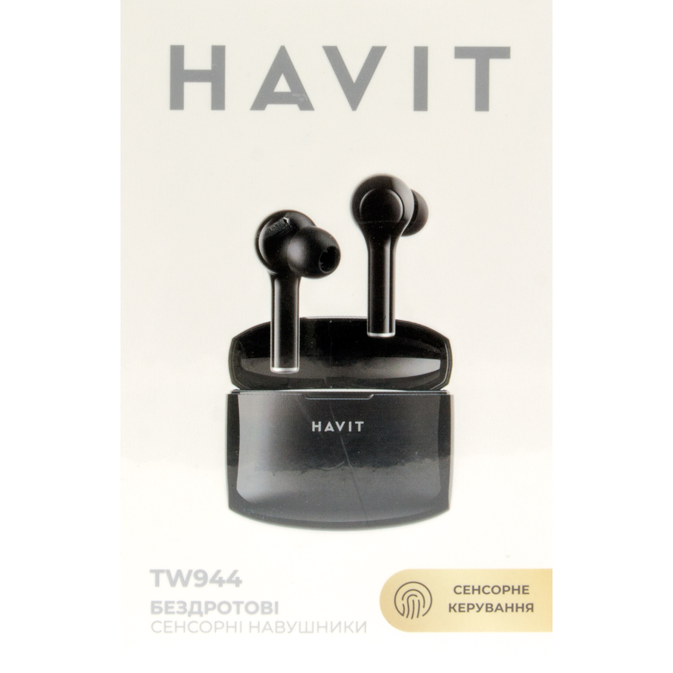 Навушники вставні HV-TW944 BT сенсорні кейс+зарядка black+мікрофон
