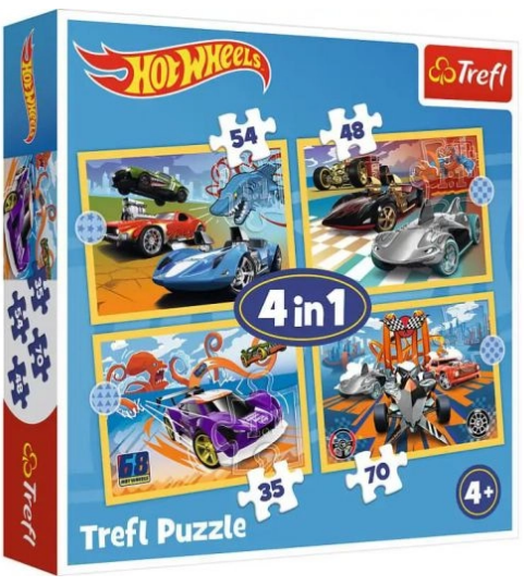 Пазли 4в1 Супер авто. Hot Wheels