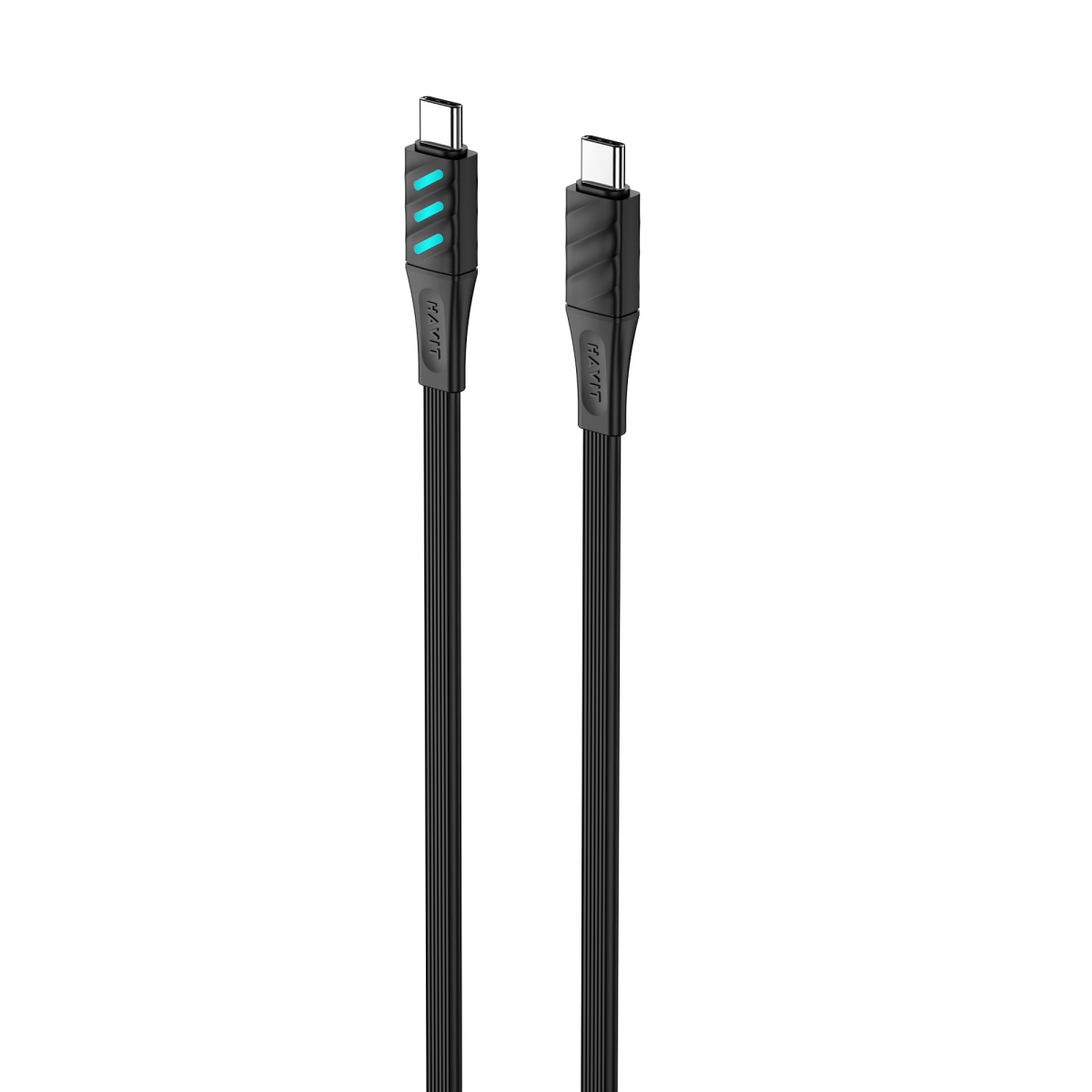 Кабель Type-C > Type-C HV-CB6254 PD60W 3A 1м+LED індикатор black